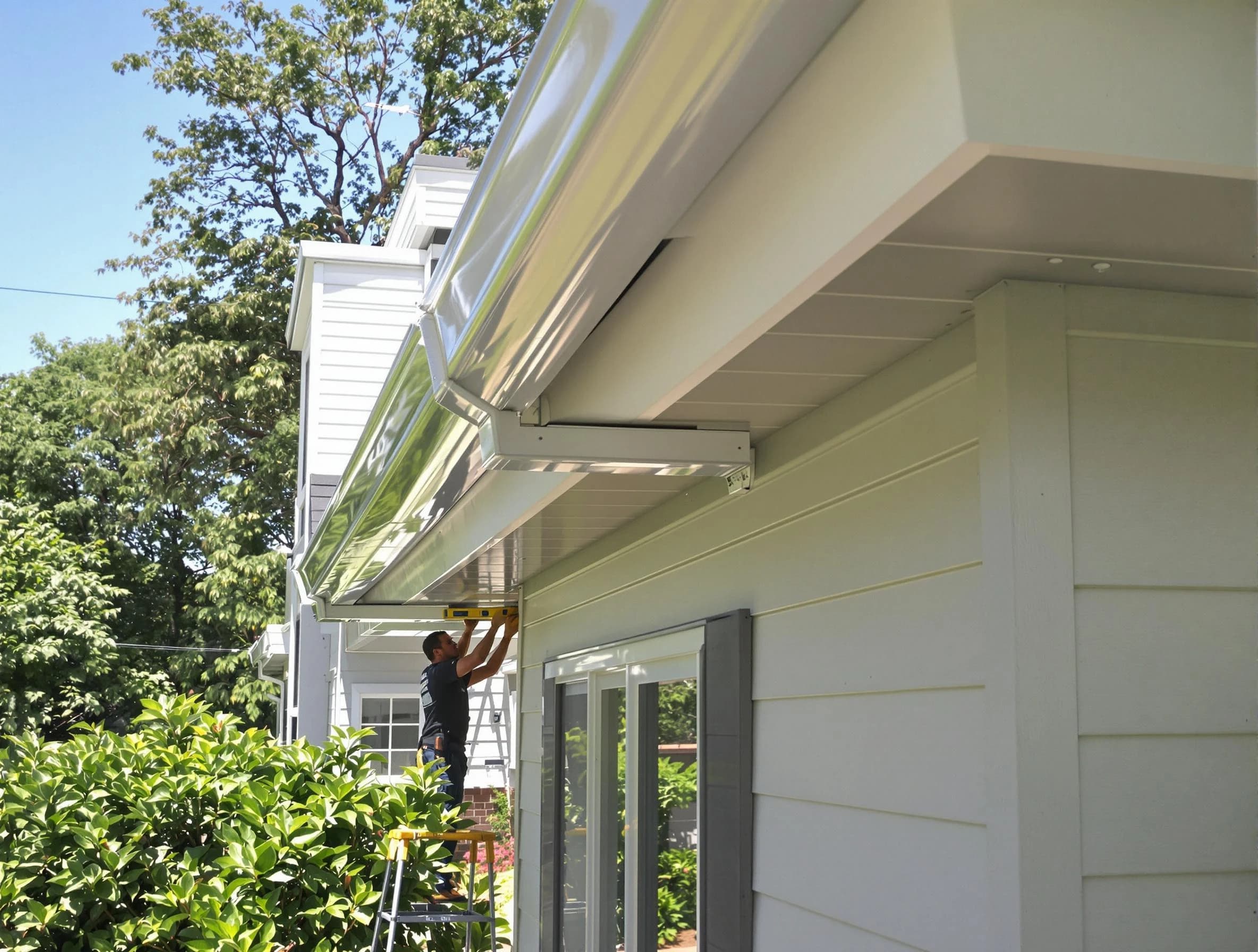 Properly aligned gutter system installed by Rocky River Roofing Company in Rocky River, OH