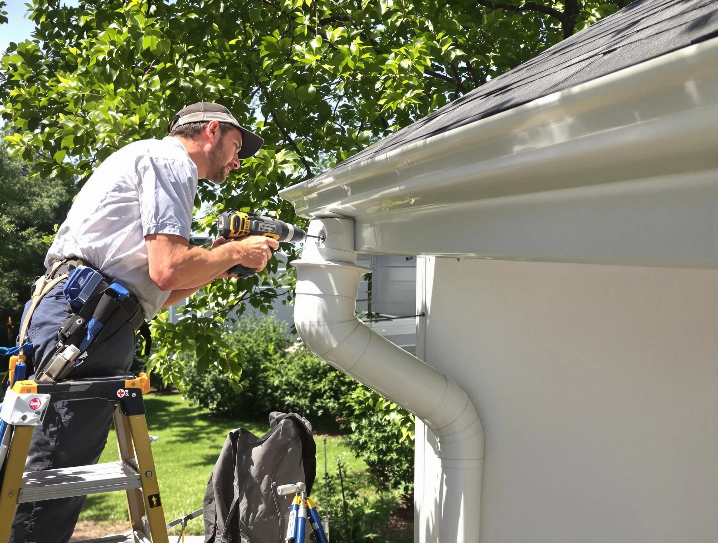 Properly installed rain gutters by Rocky River Roofing Company in Rocky River, OH